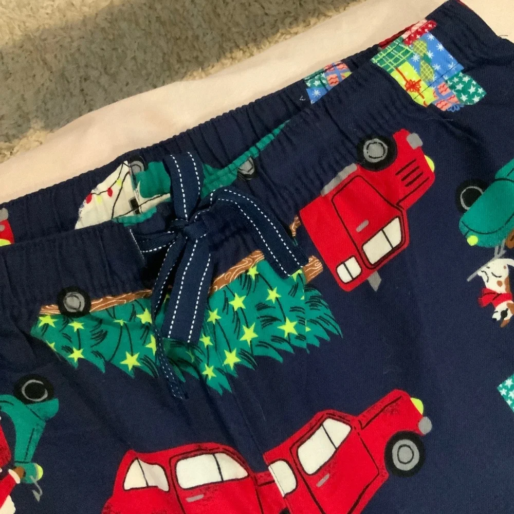 Old Navy Blue L 2 Dogs Driving Holiday gifts PJ Bottoms Cabincore Sleep Cozy